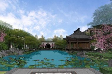 Sketchup景观模型|商业景观，庭院花园，中式风格-BIM建筑网