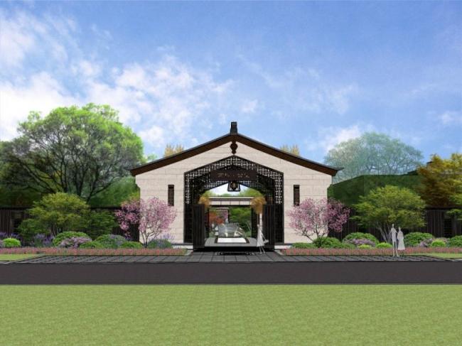 Sketchup景观模型|商业景观，庭院花园，中式风格