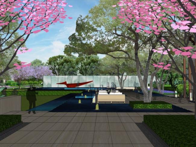 Sketchup景观模型|小区景观，住宅景观，现代风格