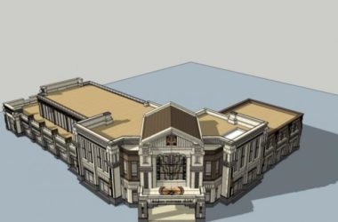Sketchup商业模型|售楼处，欧式风格，古典风格-BIM建筑网