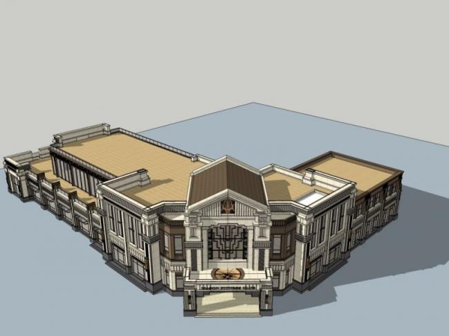 Sketchup商业模型|售楼处，欧式风格，古典风格