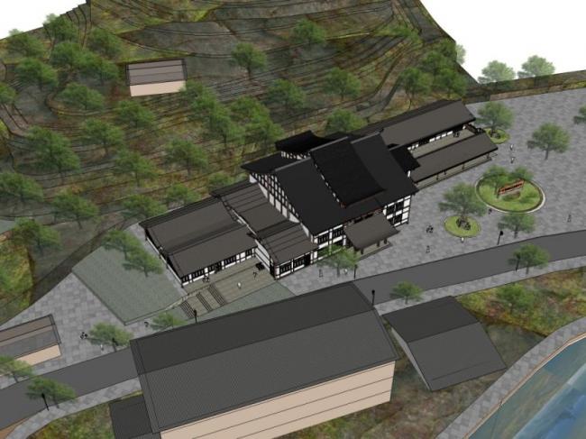 Sketchup商业模型|多层接待中心，现代中式风格