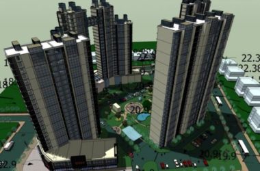 Sketchup住宅模型|高层住宅，居住建筑，现代风格-BIM建筑网