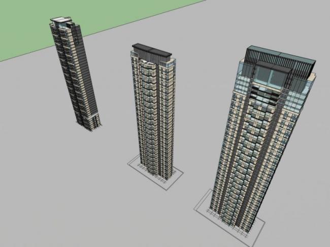 Sketchup住宅模型|高层住宅，现代风格