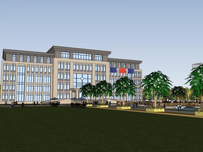 Sketchup办公模型|多层办公楼，现代风格