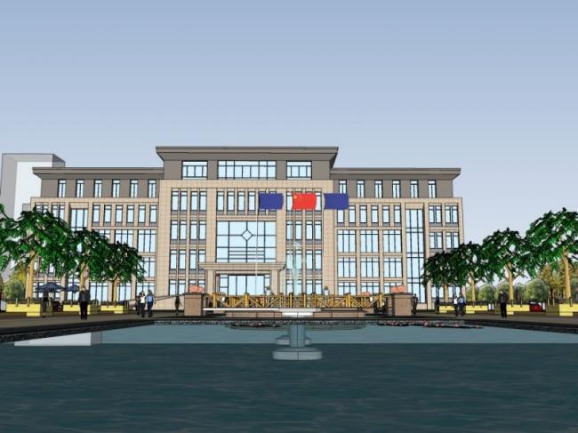 Sketchup办公模型|多层办公楼，现代风格