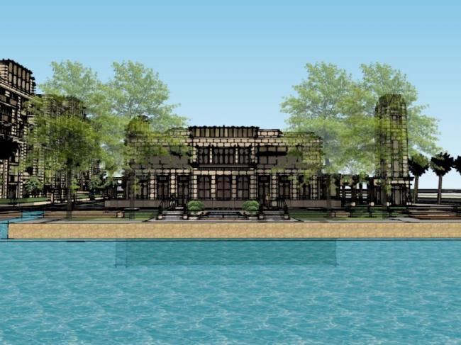 Sketchup住宅模型|多高层住宅，花园洋房，古典风格