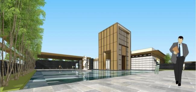 Sketchup商业模型|多层售楼处，现代风格