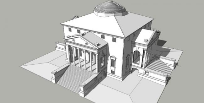 Sketchup商业模型|多层会所，古典风格