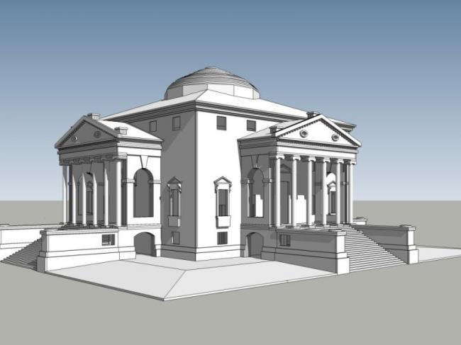 Sketchup商业模型|多层会所，古典风格