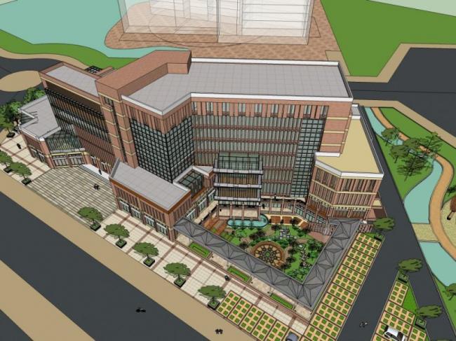 Sketchup综合体模型|多层商业综合体，现代风格