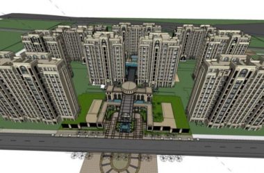 Sketchup住宅模型|高层住宅，居住建筑，古典风格-BIM建筑网