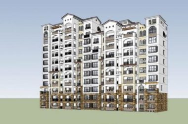 Sketchup住宅模型|高层住宅小区，地中海风格，西班牙，古典风格-BIM建筑网