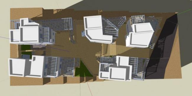 Sketchup住宅模型|多层坡地住宅区，地中海风格