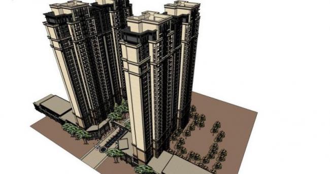 Sketchup住宅模型|超高层住宅，居住建筑，古典风格