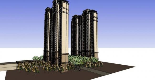 Sketchup住宅模型|超高层住宅，居住建筑，古典风格