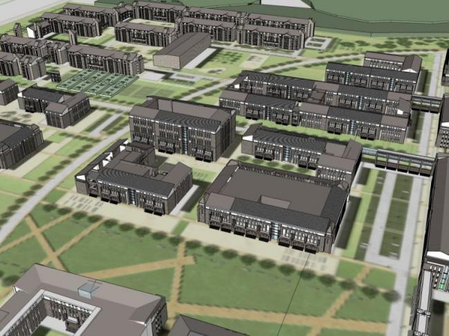 Sketchup学校模型|多层学校，校园教育建筑，现代风格