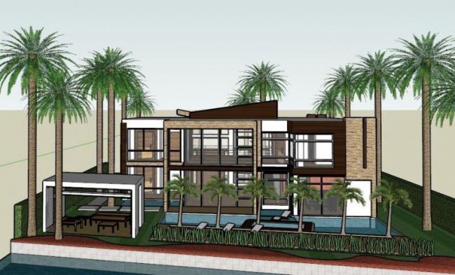 Sketchup住宅模型|花园洋房，现代风格