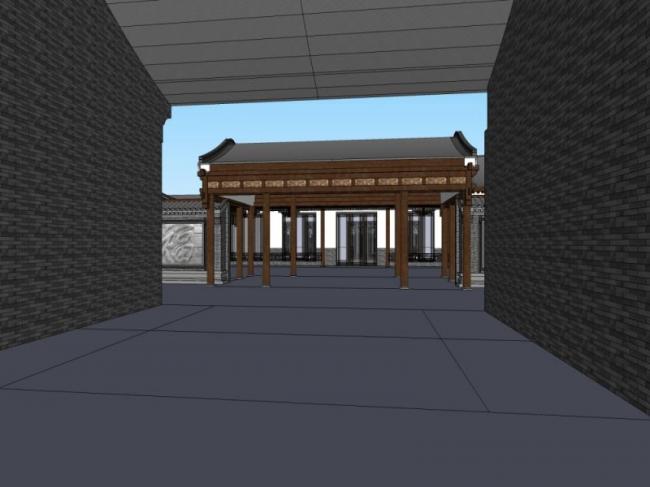Sketchup住宅模型|四合院，中式风格