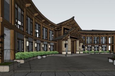 Sketchup酒店模型|酒店，中式风格-BIM建筑网