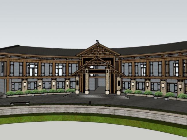 Sketchup酒店模型|酒店，中式风格