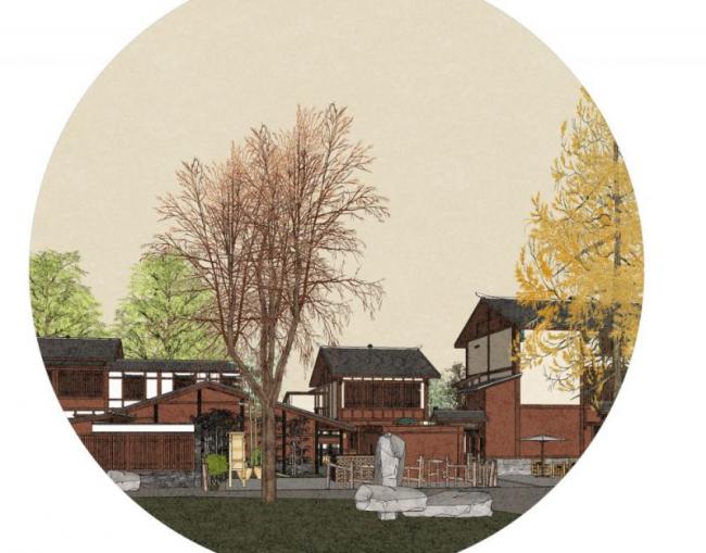 Sketchup住宅模型|民宿，中式风格