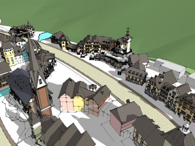 Sketchup商业模型|多层商业街，古典风格