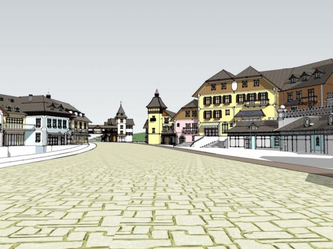 Sketchup商业模型|多层商业街，古典风格