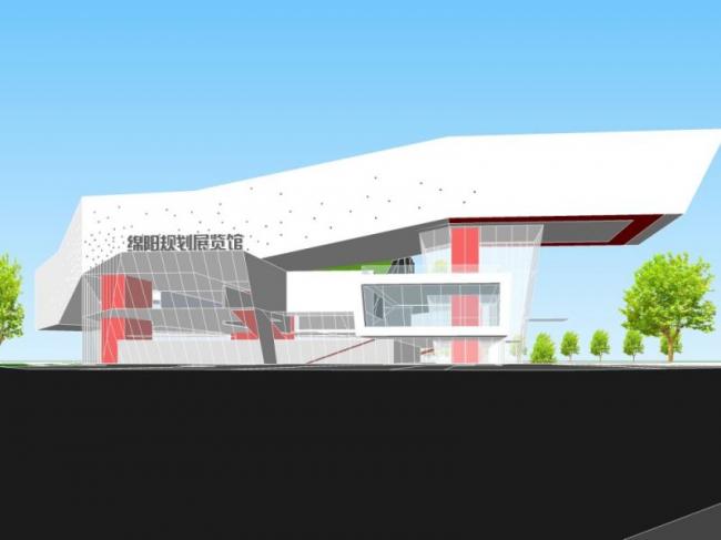 Sketchup文化模型|多层规划展览馆，文化建筑，现代风格