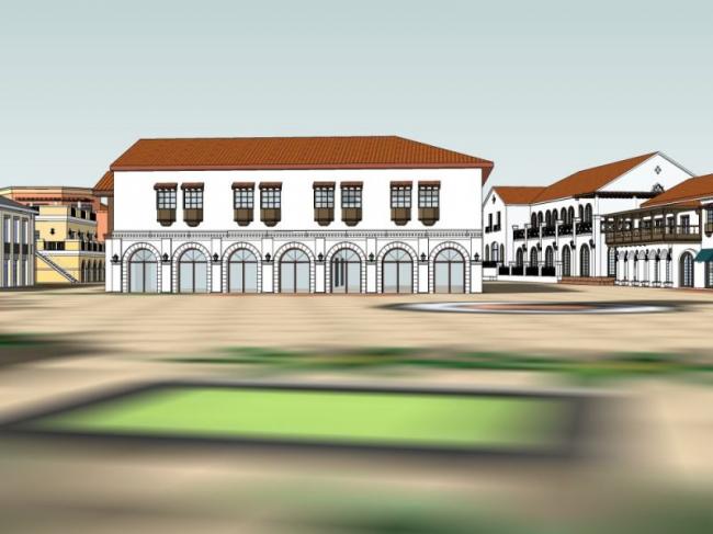 Sketchup商业模型|多层商业街，古典风格