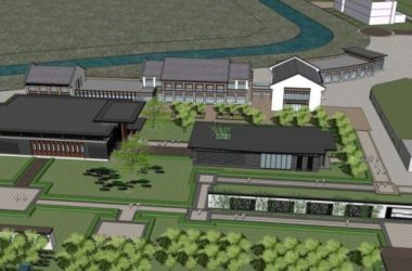 Sketchup商业模型|多层售楼处，现代中式风格-BIM建筑网