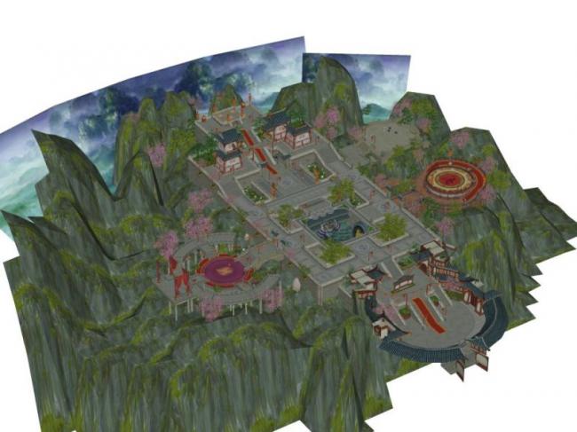 Sketchup古建筑模型|多层寺庙古庙，古建筑，中式风格