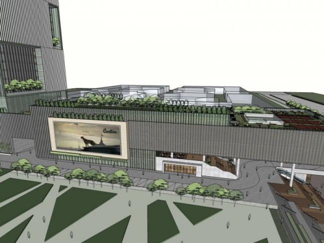 Sketchup综合体模型|多高层商业综合体，现代风格