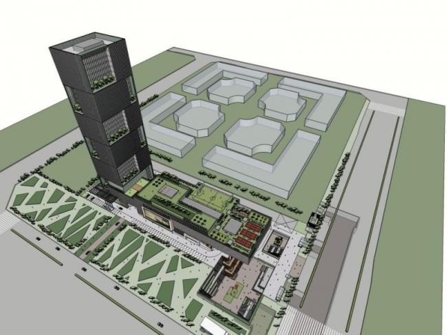 Sketchup综合体模型|多高层商业综合体，现代风格