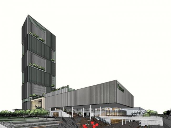 Sketchup综合体模型|多高层商业综合体，现代风格