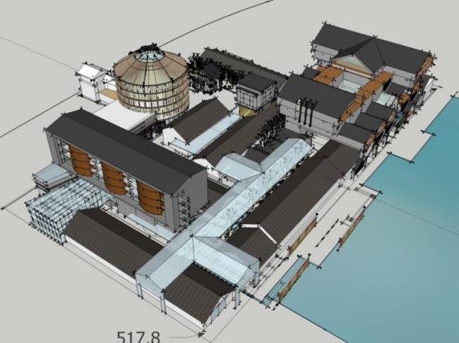 Sketchup商业模型|多层商业街，现代中式风格