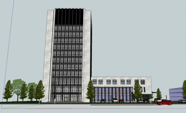 Sketchup办公模型|高层办公楼，现代风格