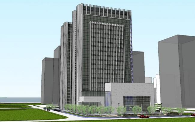 Sketchup办公模型|高层办公，现代风格-BIM建筑网