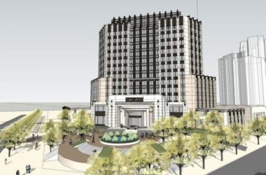 Sketchup办公模型|高层办公，底层商业，现代风格-BIM建筑网