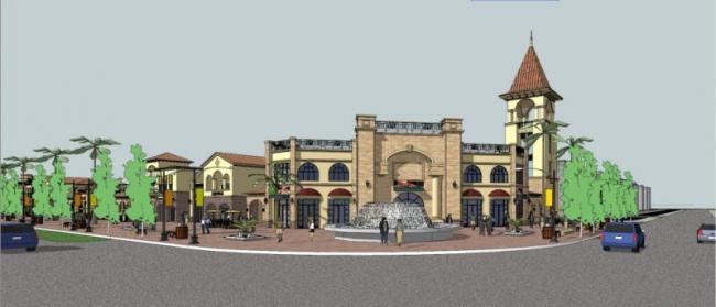 Sketchup商业模型|多层商业建筑，西班牙风格，古典风格