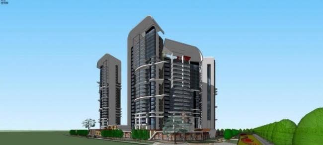 Sketchup住宅模型|高层住宅，现代风格