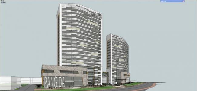 Sketchup商业模型|高层商业综合楼，现代风格