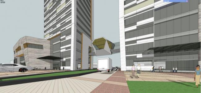 Sketchup商业模型|高层商业综合楼，现代风格