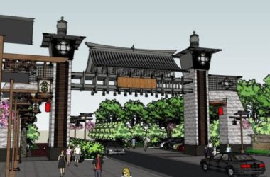 Sketchup小品模型|景区大门，中式风格，小品-BIM建筑网