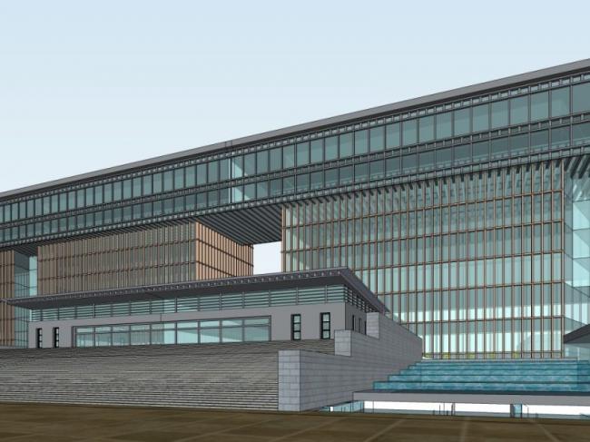 Sketchup办公模型|多层办公楼，现代风格