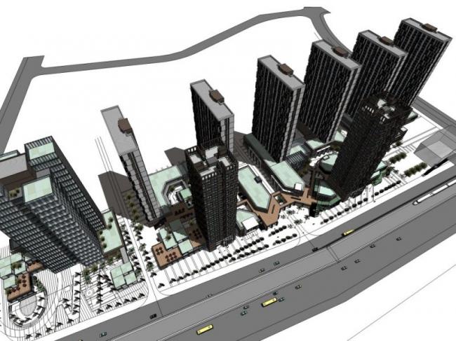 Sketchup综合体模型|高层商业综合体，现代风格