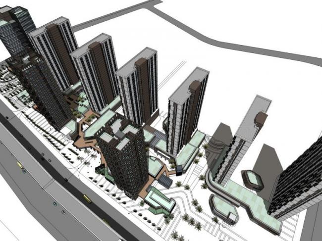 Sketchup综合体模型|高层商业综合体，现代风格