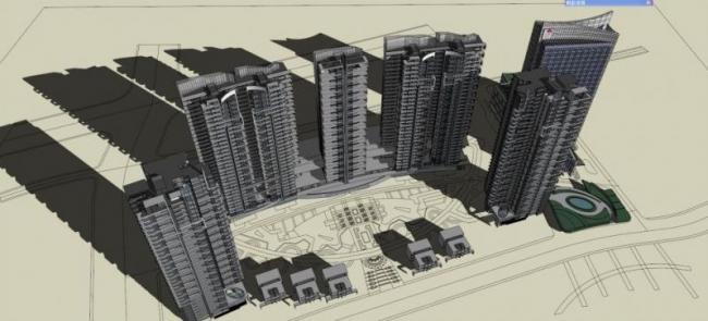 Sketchup住宅模型|高层住宅，现代风格