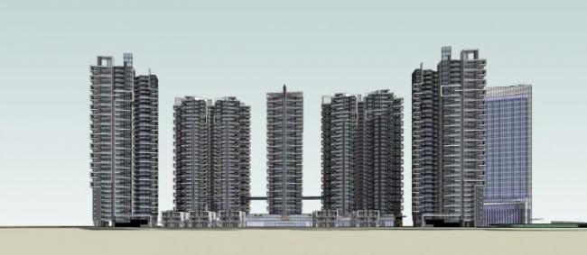 Sketchup住宅模型|高层住宅，现代风格