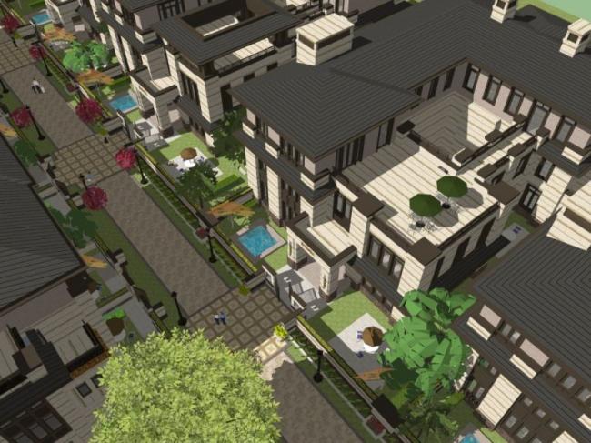 Sketchup住宅模型|多层住宅，西方新古典，花园洋房